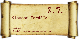 Klemens Teréz névjegykártya